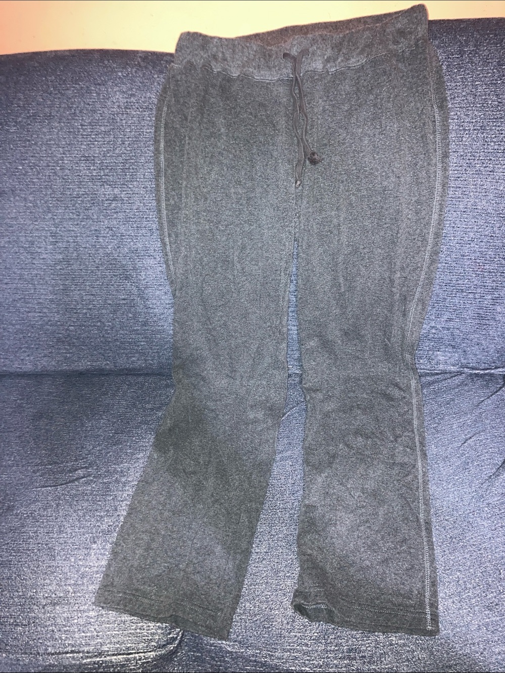 Y2K GUESS Gray Knit Bootcut Pants with Embroidered Logo